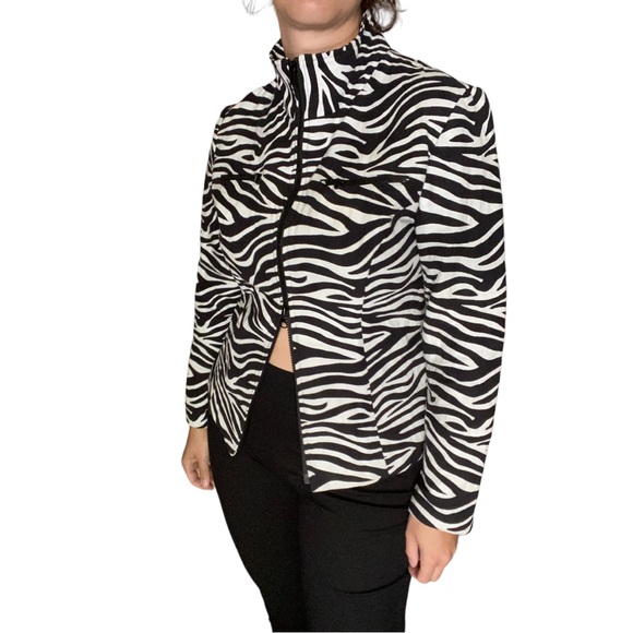 2000s vintage fitted 🦓 zebra jacket - Picture 3 of 12